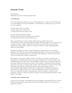 Attitude verbs - Semantics Archive