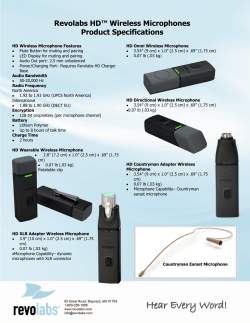 Revolabs HD&trade; Wireless Microphones Product Specifications