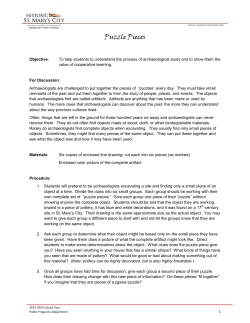 Puzzle Pieces - Historic St. Mary`s City