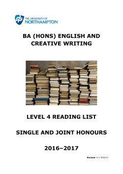 English and Creative Writing SH and JH reading lists