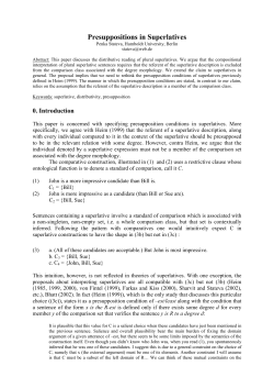 Presuppositions in Superlatives