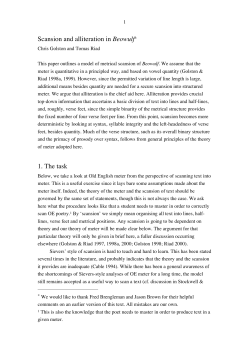 Scansion and alliteration in Beowulf