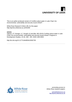 Conflicts about water in Lake Chad: Are environmental, vulnerability