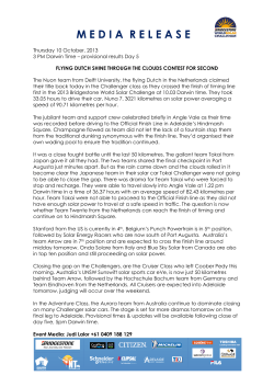 mediarelease - World Solar Challenge