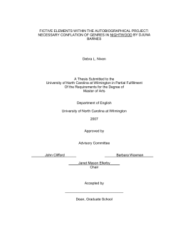 FICTIVE ELEMENTS WITHIN THE AUTOBIOGRAPHICAL PROJECT