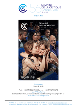 to the press kit of the 56 th Semaine de la Critique