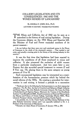 colliery legislation and its - Manchester eScholar