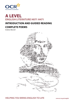 Andrew Marvell - Introduction and guided reading