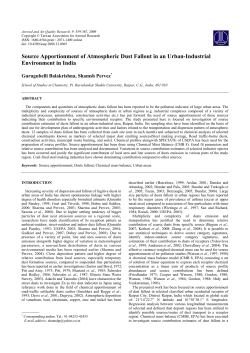 Source Apportionment of Atmospheric Dust Fallout in an Urban