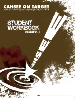 Algebra I – Student Workbook