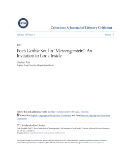 Poe`s Gothic Soul in "Metzengerstein": An Invitation to Look Inside