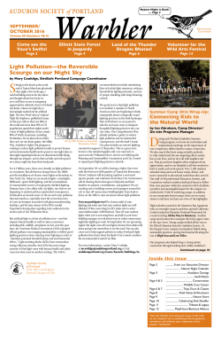 September/October 2016 - Audubon Society of Portland