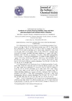 SUPPLEMENTARY MATERIAL TO Synthesis of various fused