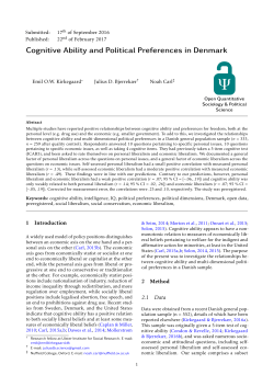 Cognitive Ability and Political Preferences in Denmark