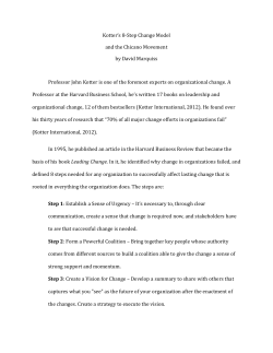 Kotter`s 8-Step Change Model and the Chicano