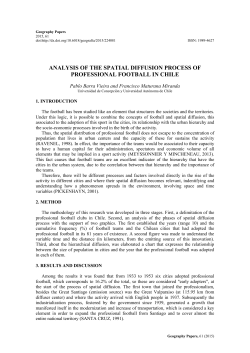 analysis of the spatial diffusion process of professional football in chile