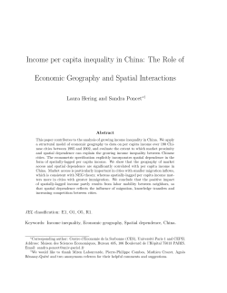 Income per capita inequality in China: The Role of Economic