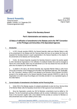 Status of ratification of amendments to the Statutes