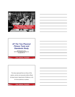 AF Tier Two Physical Fitness Tests and Standards Study