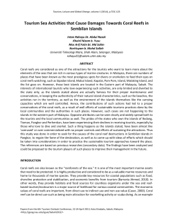 Tourism Sea Activities that Cause Damages Towards Coral Reefs in