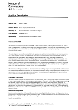 Position Description - Museum of Contemporary Art Australia