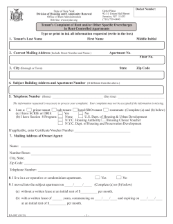 1. Tenant`s Last Name First Name Middle Initial Apartment No. 4