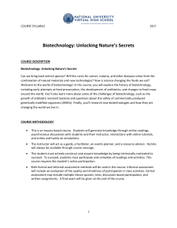 Biotechnology Syllabus - National University Virtual High School