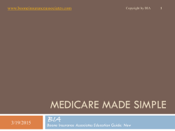 BIA Medicare 101 Education Presentation
