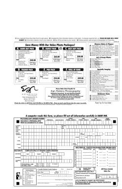 2017 Picture Order Form - Keizer Youth Sports Association