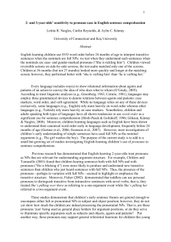 2- and 3-year-olds` sensitivity to pronoun case in English sentence