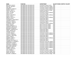NAME POSITION DEPARTMENT SALARY RANGE MONTHLY