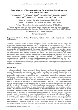 Determination of Mesalazine Using Terbium Rare Earth Ions as a