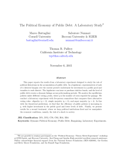 The Political Economy of Public Debt: A Laboratory Study