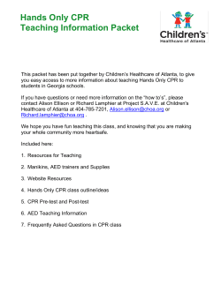 Hands Only CPR Teaching Information Packet