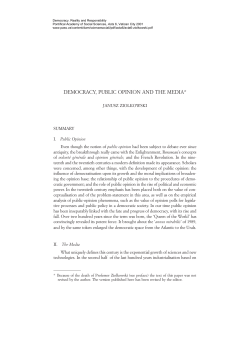 democracy, public opinion and the media