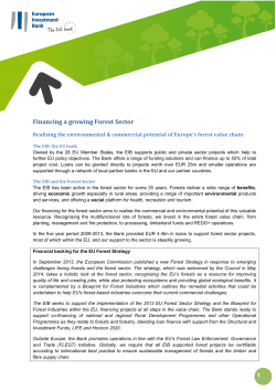 Financing a growing Forest Sector
