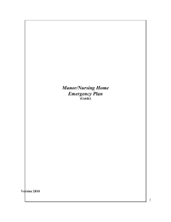 Manor/Nursing Home Emergency Plan