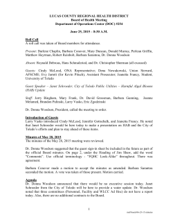 June 25, 2015 - Toledo Lucas County Health Department