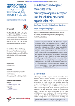 D-A-D structured organic molecules with diketopyrrolopyrrole