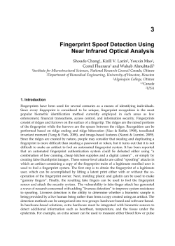 Fingerprint Spoof Detection Using Near Infrared Optical Analysis