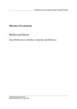 Shifters and Deixis