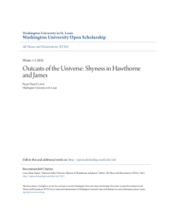 Outcasts of the Universe: Shyness in Hawthorne and James