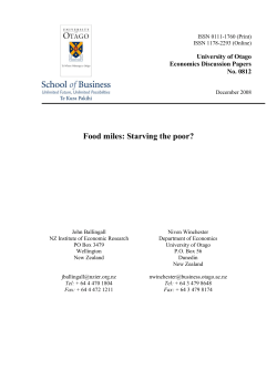 Food miles: Starving the poor?
