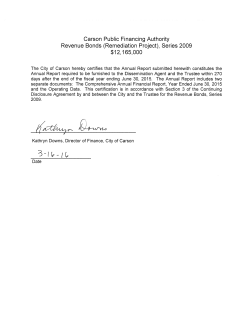 Carson Public Financing Authority Revenue Bonds
