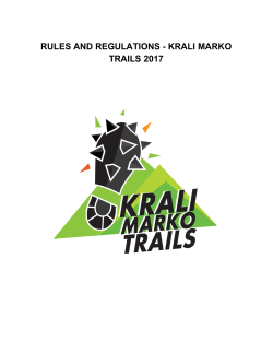 RULES AND REGULATIONS - KRALI MARKO TRAILS 2017