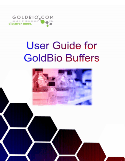 User Guide for GoldBio Buffers