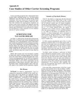 B: Case Studies of Other Carrier Screening Programs