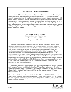 Continuous Control Monitoring - Association of Certified Fraud