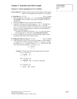 Handout for Chapter 2.1