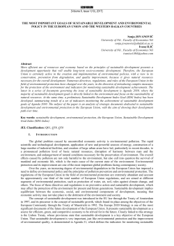 ECOFORUM [Volume 6, Issue 1(10), 2017] Sonja JOVANOVIĆ University